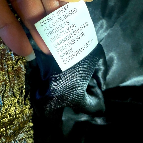 NWOT MAC DUGGAL Gold One Shoulder Bow Midi Dress - Size 4 - Picture 9 of 11